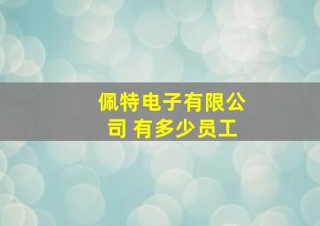 佩特电子有限公司 有多少员工